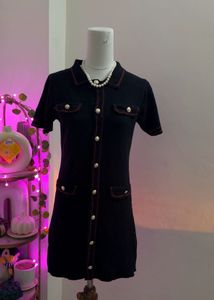 black button down dress