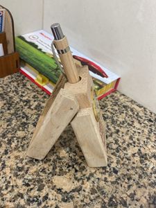 Wooden Pen &amp; Clock Holder