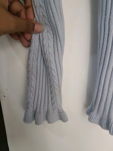Women V Neck Blue Sweater