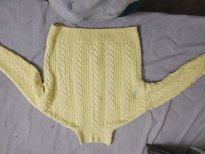 Yellow Cable Knit Pullover