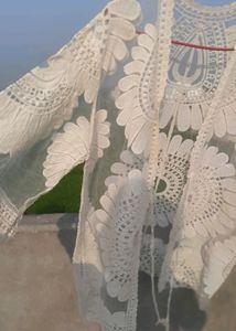 Cotton+Georgette Net Shrug