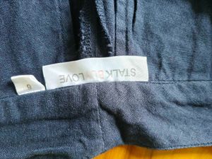 Blue Stylish Cotton Casual Bellbottom
