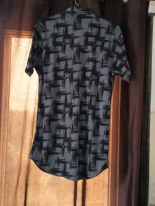 Abstract Print Short Sleeve Shirt For Men