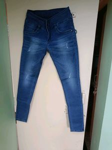 Blue Stretchable Jeans Size 30 For Girls