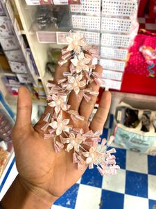 Pink Tiyara With Rose Gold Flowers