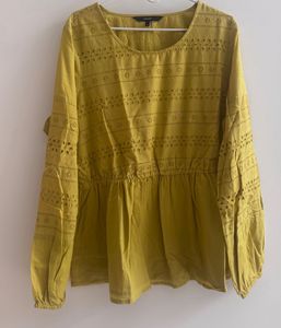 Schiffli Embroidered Peplum Top