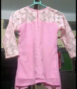Pink Lace Net TOP