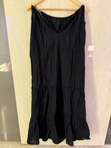 Free Size Full Length Classy Black Dress