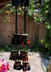 Multi Colour Oxidised Earring
