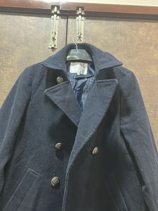 Navy Blue Wool Blend Pea Coat fit upto xxl