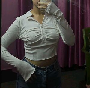 white crop top