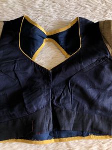 Navy Blue Emboridered Saree&amp;Blouse(Women’s)