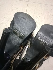 Black Glitter Pencil Heel