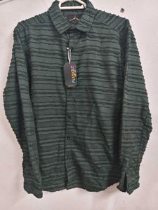 Ruggz Green Textured Long Sleeve Shirt