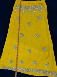 Yellow Embellished Indian Lehnga Choli With Dupatt