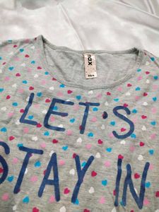 Grey Heart-Print Lounge Dress – Cute &amp; Comfy!