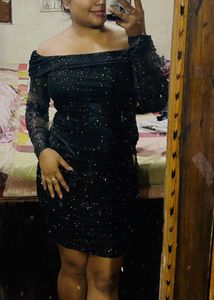 Sheer Black Bodycon Dress Savana