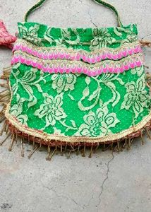 Green &amp; Pink Potli Pouch