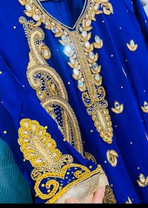 Royal Blue Diamond Kurti Heavy