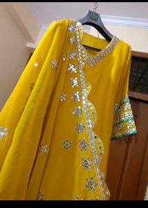 Yellow Embroidered Indian Suit