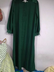 dark green abaya with dupatta