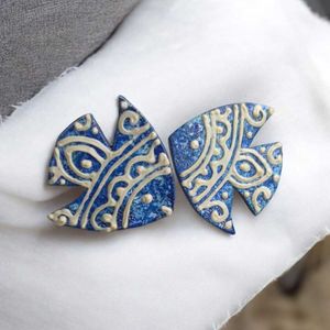 Fish Shape Paper Clay Earrings
