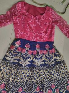 Ethnic gown kids heavy embroidery and mirror work