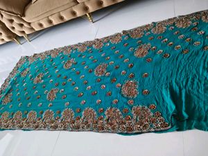 pure georgette heavy handwork saree