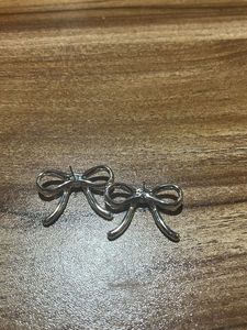 Silver Bow Earrings