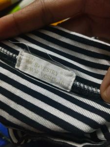Striped Mock Neck Top