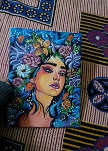 Aesthetic Abstract Girl Painting On Canvas -Small