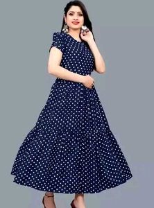 Navy Polka Dot Maxi Dress