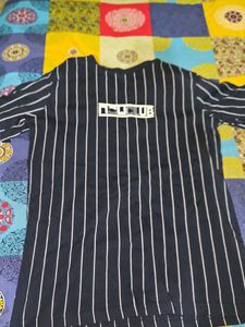 Navy Blue Striped T-shirt