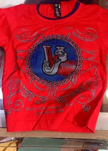 Red Graphic Tee For Kids