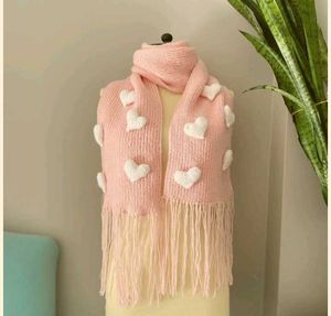 ₹500 Pink Heart Knit Scarf