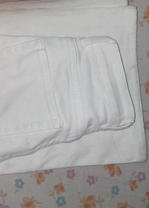 H&amp;M Wide Leg White Jeans
