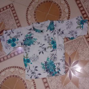 Pretty Floral Print White Colour Women Top