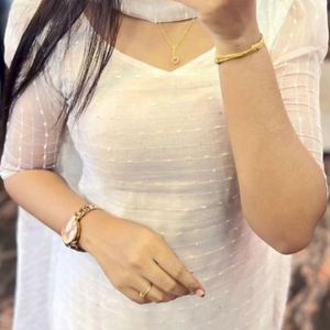 white orgenza kurta with  matching dupptta