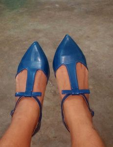 Blue Bow Ballerinas