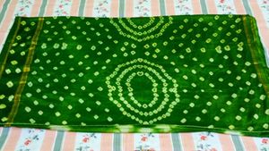 Green Bandhani Saree