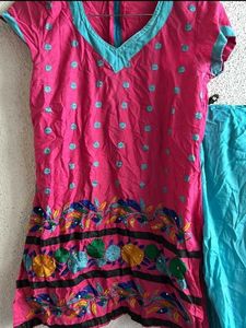 Beautiful Kurti Set. Semi Patiala Blue