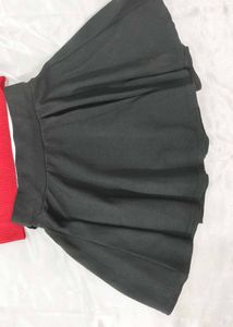 Red Tank Top &amp; Black Skirt Set