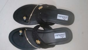 Black & Gold Paduki Sandals