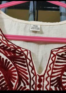 Short Embroidery Kurta For Jeans And Plazo