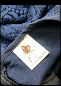 Athena Elegant Navy Lace Midi Dress