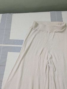 White Ribbed Pants