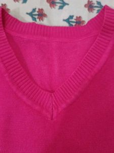 Pink V-Neck Sweater