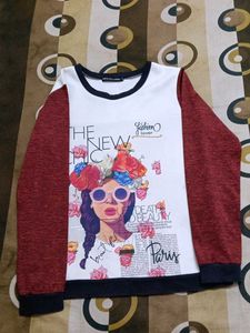 Graphic Print Long Sleeve Top