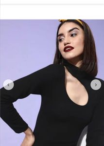 Chic Black Cutout Bodysuit