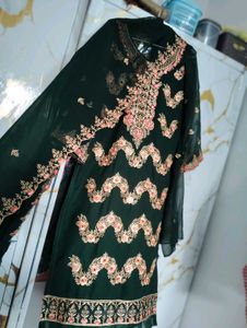 Green Embroidered Kurta Set